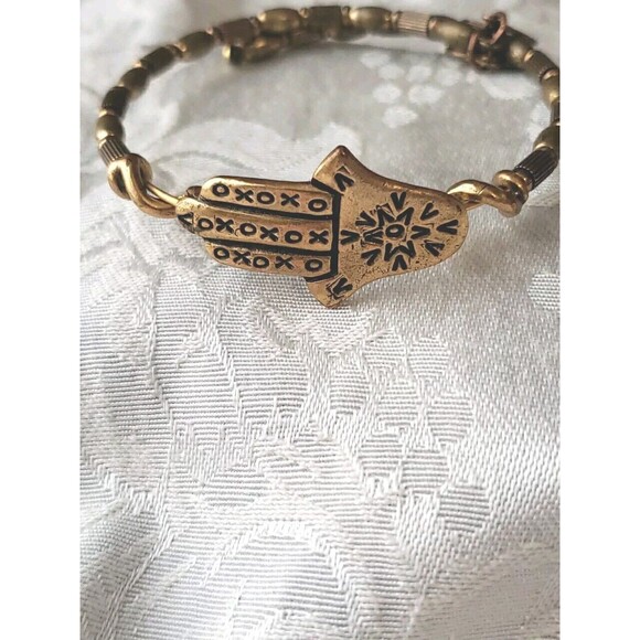 ALEX AND ANI Vintage Sixty Six Hamsa Wrap Bracelet Gold Tone Hand of Fatima - Picture 2 of 6